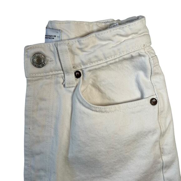 Zara High Waisted White Straight Leg Ankle Jeans Size 0 - Picture 4 of 7